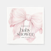 Serviette En Papier Jolie Coquette Rose Bow Baby shower fille (Devant)