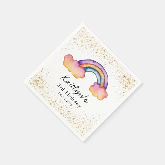 Serviette En Papier Jolie Couleur Arc-en-ciel fête d'anniversaire (Coin)