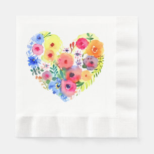 Serviette En Papier Jolie couronne fleurie aquarelle Art