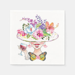 Serviette En Papier Jolie Dame de Jardin & Papier Papier Papier Napkin