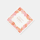 Serviette En Papier Jolie douche de mariée avec une bordure florale ro (Coin)