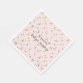 Serviette En Papier Jolie douche de mariée florale aux roses blanches  (Coin)