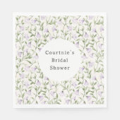 Serviette En Papier Jolie douche de mariée florale violette (Devant)