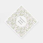Serviette En Papier Jolie douche de mariée florale violette (Coin)