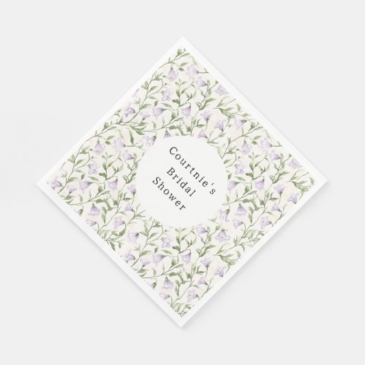 Serviette En Papier Jolie douche de mariée florale violette (Coin)