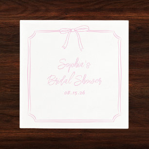 Serviette En Papier Jolie Elegant rose Simple Fête des mariées de cou
