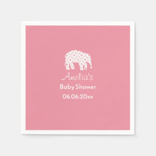 Serviette En Papier Jolie éléphant blanc Baby Shower personnalisé