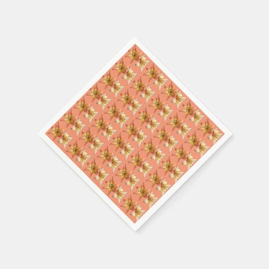 Serviette En Papier Jolie et élégante Lily Flower Photo Conçu (Coin)