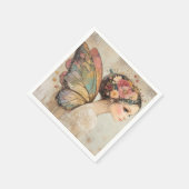 Serviette En Papier Jolie Fairy Boho Butterfly & Floral Pastel (Coin)