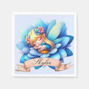 Serviette En Papier Jolie fée endormie rêves doux floraux fantaisistes