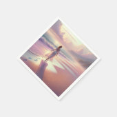 Serviette En Papier Jolie Femme Laissant des empreintes sur une plage (Coin)