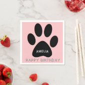 Serviette En Papier Jolie fête d'anniversaire Empreinte de patte rose (En situation)