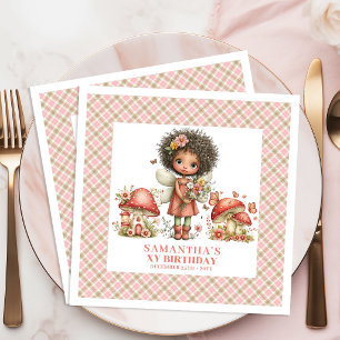 Serviette En Papier Jolie fête d'anniversaire magique au jardin rose d