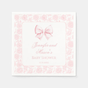 Serviette En Papier Jolie fête de bébé fille bohème florale avec un ru