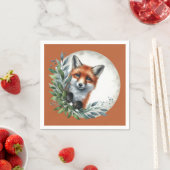 Serviette En Papier Jolie fête de renard des bois (En situation)