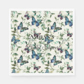 Serviette En Papier Jolie Fête des mariées de papillons bleus (Devant)