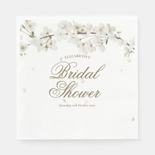 Serviette En Papier Jolie Fête des mariées florale à fleurs blanches