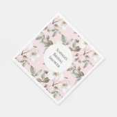 Serviette En Papier Jolie Fête des mariées rose Fleurs blanches (Coin)