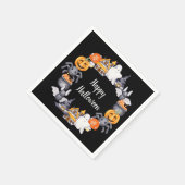 Serviette En Papier Jolie fête d'Halloween noir (Coin)