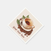 Serviette En Papier Jolie fête du café ajouter un message (Coin)