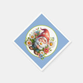 Serviette En Papier Jolie fête du jardin de fleurs gnome (Coin)