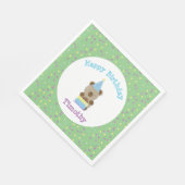 Serviette En Papier Jolie fête Teddy Bear Anniversaire (Coin)