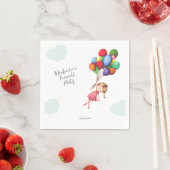 Serviette En Papier Jolie fille d'adieu avec ballons retraite (En situation)