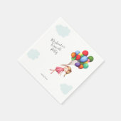 Serviette En Papier Jolie fille d'adieu avec ballons retraite (Coin)