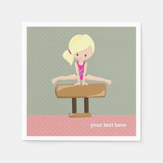 Serviette En Papier Jolie fille de gymnastique (Devant)
