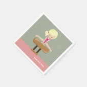 Serviette En Papier Jolie fille de gymnastique (Coin)