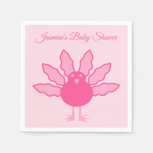 Serviette En Papier Jolie fille rose Thanksgiving Turquie Custom