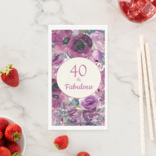 Serviette En Papier Jolie Fleur Aquarelle Violette 40 Fabuleuse 