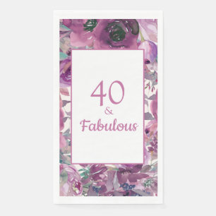 Serviette En Papier Jolie Fleur Aquarelle Violette 40 Fabuleuse