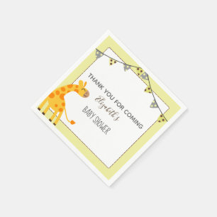 Serviette En Papier jolie girafe neutre jaune baby shower