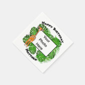 Serviette En Papier Jolie girafe Safari d'anniversaire | forêt tropica (Coin)