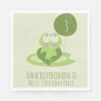 Jolie Grenouille Anniversaire Ballon Vert Merci