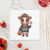 Serviette En Papier Jolie Halloween Highland Cow (En situation)