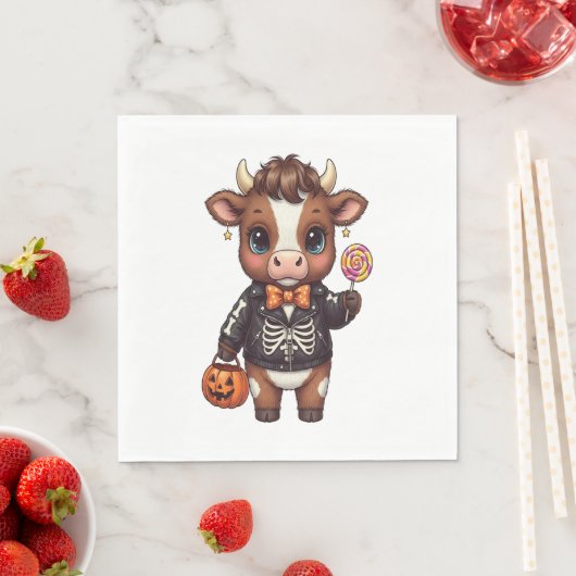 Serviette En Papier Jolie Halloween Highland Cow (En situation)