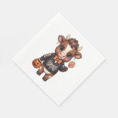 Serviette En Papier Jolie Halloween Highland Cow (Coin)