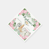 Serviette En Papier Jolie Jungle Animaux Bébé Fille Douche (Coin)
