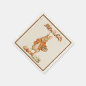 Serviette En Papier Jolie Lapin Automne Anniversaire (Coin)