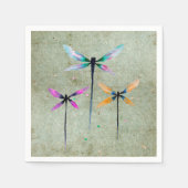 Serviette En Papier Jolie libellule aquarelle rustique (Devant)