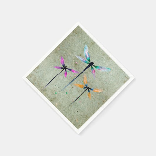 Serviette En Papier Jolie libellule aquarelle rustique (Coin)