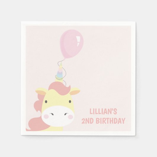 Serviette En Papier Jolie licorne (Devant)