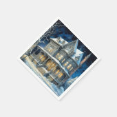 Serviette En Papier Jolie maison de Noël éclairée (Coin)