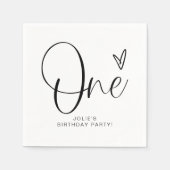 Serviette En Papier JOLIE Modern Boho One Heart Premier Anniversaire (Devant)