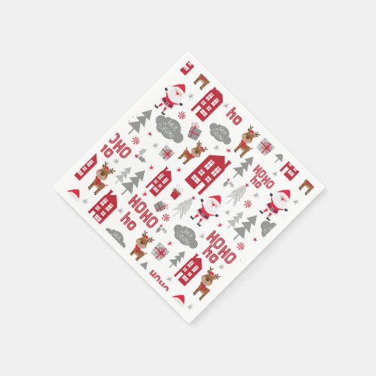 Serviette En Papier Jolie Noël Père Noël Reindeer Vacances d'hiver (Coin)
