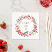 Serviette En Papier Jolie Oleander et Flore d'oiseaux (En situation)