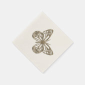 Serviette En Papier Jolie Papillon en Or (Coin)