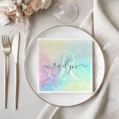 Serviette En Papier Jolie Parties scintillant Holographique Iridescent